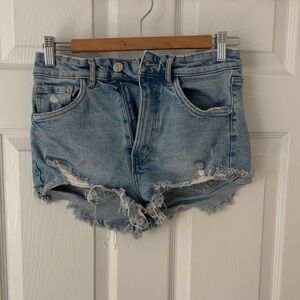 Zara light wash denim shorts